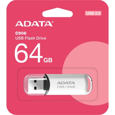 Adata A-Data USB Flash C906 Usb2.0 64GB AC906-64G-RWH Beyaz Fiyatı
