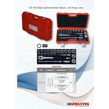 İzeltaş Altı Köşe Lokma Anahtar Takımı 1 2 24 Parça 1113 00 Fiyatı