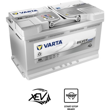 VARTA A6 12V 80Ah バッテリー Varta A6 12V 80 Ah 800A AGM Start-Stop Silver Dynamic Akü Fiyatı