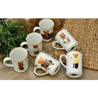 Es Dekor King Bear Mix Servis Takım Beyaz Ayıcıklı Esprili Fiyatı