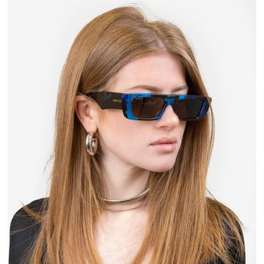 Gucci GG1331S 004 54-16 Kadın Kahverengi Mat Camlı Mavi Fiyatı
