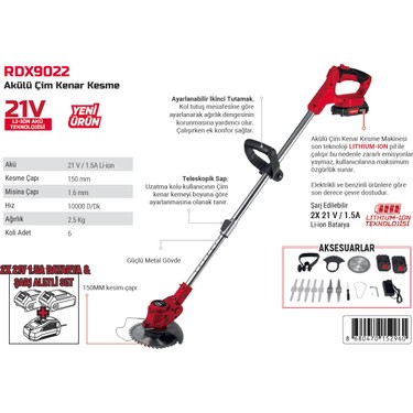 Rodex RDX9022 Akülü Çim Kenar Kesme Fiyatı - Taksit Seçenekleri