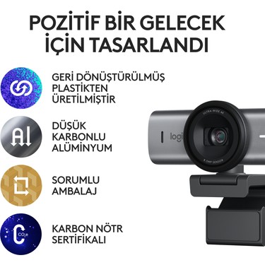 Logitech Mx Brio Ultra Hd 4K Gizlilik Kapaklı ve Mikrofonlu Fiyatı