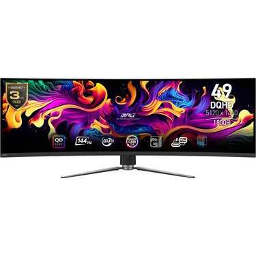 ディスプレイ・モニター本体 MPG 491CQP QD-OLED MSI 49 MPG 491CQP QD-OLED 5120x1440 (DQHD) 32:9 CURVE 1800R Fiyatı