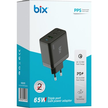 Bix BX-3P65G 3 Port Gan Teknoloji 65W Fiyatı