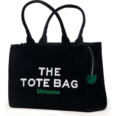 Shinzone Kadın Soft Tote Bag Kanvas Siyah Yeşil Çanta Fiyatı