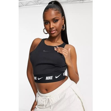 Nike Sportswear Logolu Bantl Crop Top Siyah K sa Atlet Fiyat