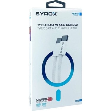 Syrox C146 60W Örgü Hasırlı Type-C Type-C Şarj Data Kablosu Fiyatı