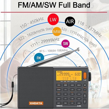 XHDATA D-808 Taşınabilir Dijital Radyo Fm Stereo/sw/mw/lw Fiyatı