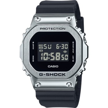 CASIO G-SHOCK GM-S5600 3489 メタル シルバーブラック Casio G-Shock GM-S5600-1DR Unisex Kol Saati Fiyatı