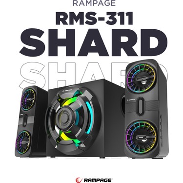 Rampage RMS-311 Shard 2+1 80W Müzik Seti - Siyah Fiyatı