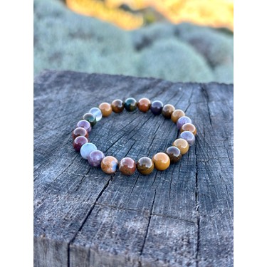 Gökçeada Doğaltaş 8 mm Ocean Jasper Taşı Bileklik Aaa Kalite Fiyatı