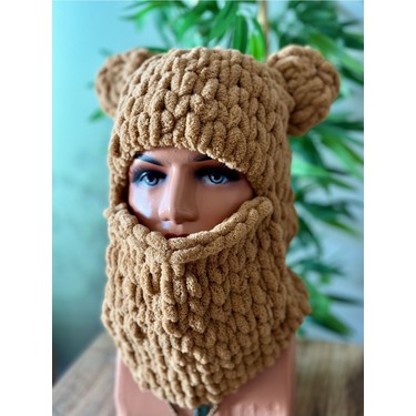 Zuviel Deco El Yapımı Örgü Puffy Peluş Balaclava, Örgü Kar Fiyatı