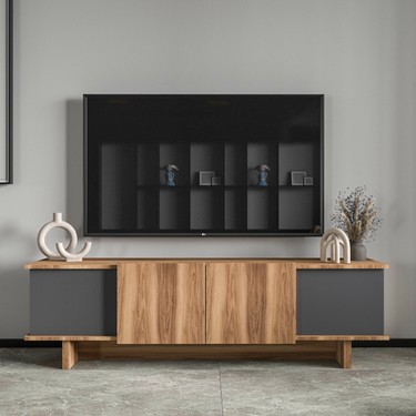 Alonex Home Diana 180 cm Tv Ünitesi , Ceviz- Antrasit Tv Fiyatı