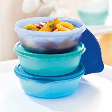 Tupperware Mavi Renkli Saklama Kabı 600 ml Üçlü Set Hermetik Fiyatı