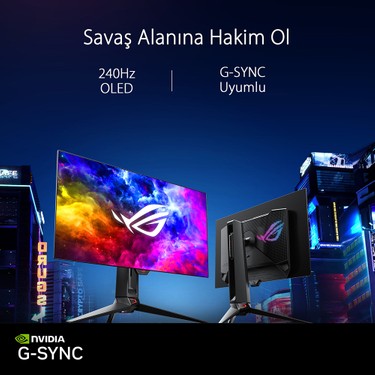 Asus Rog Swift OLED PG27AQDM 26,5 240HZ 0.03MS (Dp HDMI Usb) Fiyatı