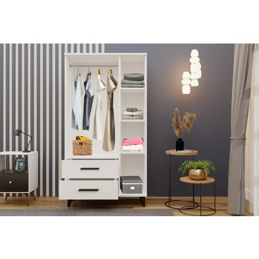 Metalia Gm 177-A Modena Ayaklı Siyah Kulplu Gardırop Fiyatı