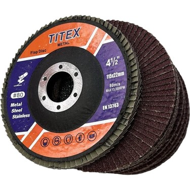 デミアン　ビンテージ Titex 115 mm Flap Zımpara 80 Kum (10 Adet) Fiyatı