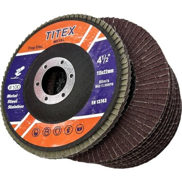 Titex 115 mm Flap Zımpara 100 Kum (10 Adet) Fiyatı