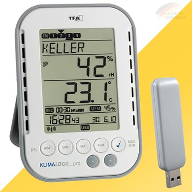 TFA Dostmann Temperatur-Sender  mit Kabelfühler für Klimalogg