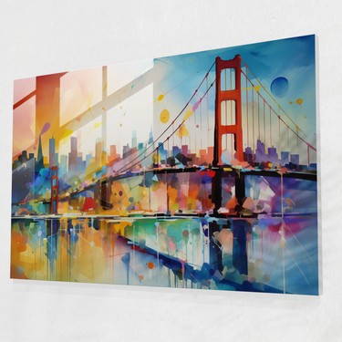Painted Anarchy Renkli Boğaz Köprüsü Cam Baskı - Boğaz Fiyatı