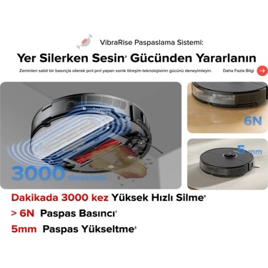 Roborock 6000 Pa Emiş Gücü, Kamera Lidar Haritalama Halı Fiyatı