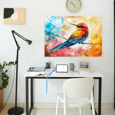 Painted Anarchy Leonid Afremov Inspired Colorful Bird Wire Fiyatı