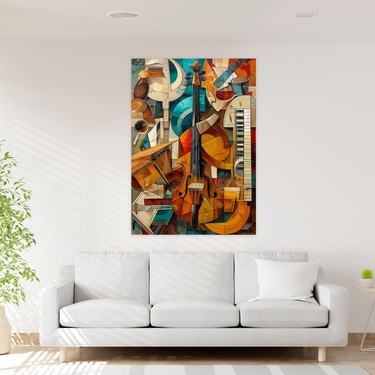 Painted Anarchy Kübizm Müzik Kanvas Tablo - Kübizm, Parçalı Fiyatı