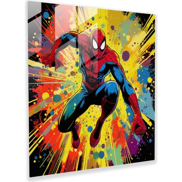 Painted Anarchy Örümcek Adam Pop Art Cam Baskı - Örümcek Fiyatı