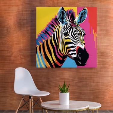 Painted Anarchy Zebra Kanvas Tablo - Pop Art Zebra - Zebra, Fiyatı
