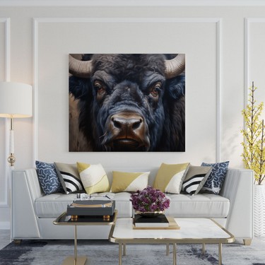 Painted Anarchy Güçlü Bizon Portresi Kanvas Tablo - Bufalo, Fiyatı