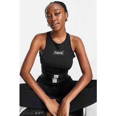 Nike Pro Dri Fıt Crop Tank Top Bra Black Kadın Grafikli Crop Fiyatı