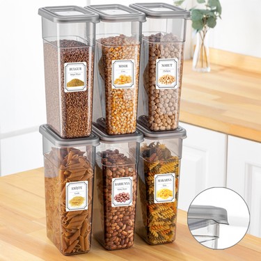Meleni Home 6'lı Etiketli Erzak Saklama Kabı Seti - Fiyatı