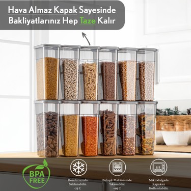 Meleni Home 12'li Etiketli Erzak Saklama Kabı Seti Sızdırmaz Fiyatı