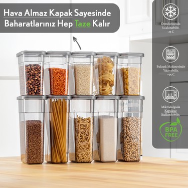 Meleni Home 10'lu Sızdırmaz Kapaklı Etiketli Erzak ve Fiyatı