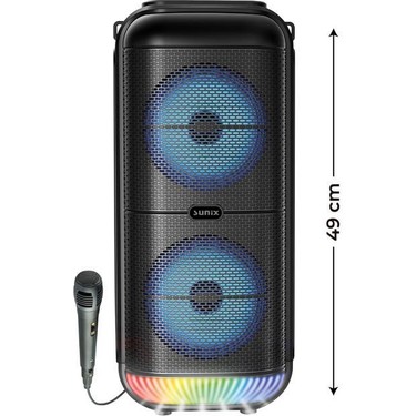 Sunix Bts-95 1800 Mah 6,5 x2 Mikrofonlu LED Işıklı Bluetooth Fiyatı