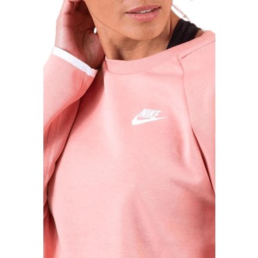 Nike Womens Tech Fleece Crewneck Jumper Kad n Pembe Fiyat