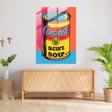 Painted Anarchy Andy Warhol Cam Baskı: Campbell'in Çorba Fiyatı