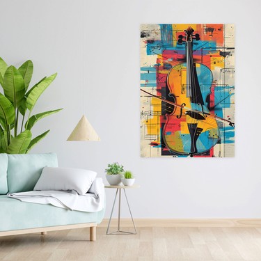 Painted Anarchy Pop Art Müzik Aletleri Duvar Sanatı - Fiyatı