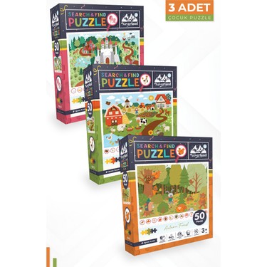 Neverland 3 Adet 50 Parça Ara ve Bul Puzzle - Sihirli Fiyatı