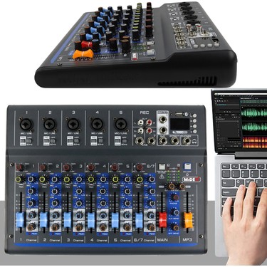 Midex MDX-07FXU 7 Kanal Ses Mikseri Deck Mikser (Kayıt Fiyatı