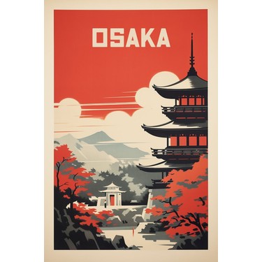 Japonya Osaka Şehir Tasarım Poster 30X42 cm Çerçevesiz Fiyatı