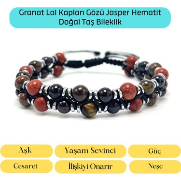 Yıldız Doğal Taş Sertifikalı Jasper Granat Lal Kaplan Gözü Fiyatı