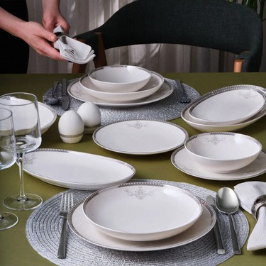 Güral Porselen ATINA-65781 Bantlı 54 Parça 12 Kişilik Fiyatı