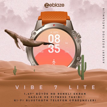 Zeblaze Vibe 7 Lite Black Akıllı Saat - Siyah, SpO2 (Kan Fiyatı