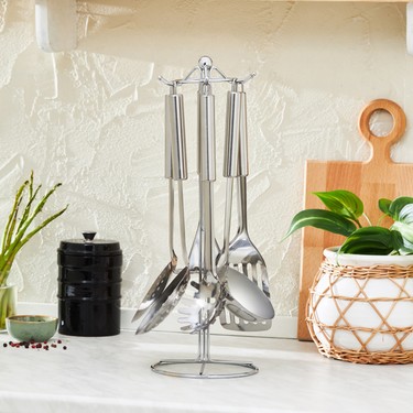 Karaca Apricot Chef 7 Parça Çelik Standlı Servis Seti Fiyatı