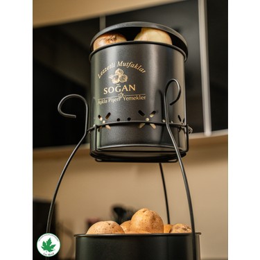 Lin Metal Iki Katlı Silindir Metal Patates Soğan Kovası, Fiyatı