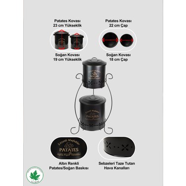 Lin Metal Iki Katlı Silindir Metal Patates Soğan Kovası, Fiyatı