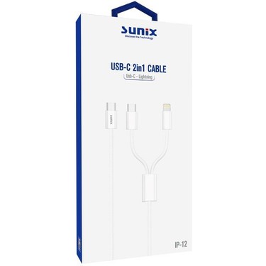 Sunix 2in1 Usb-C Data ve Şarj Kablosu IP12 Fiyatı