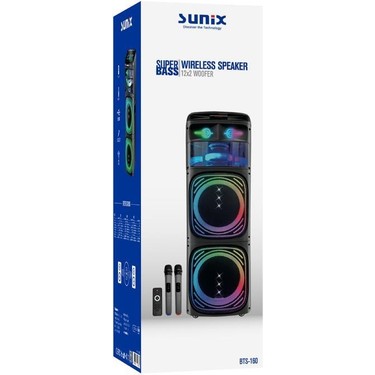 Sunix Bts-160 Bluetooth Hoparlör 80W Çift Mikrofonlu RGB Led Fiyatı